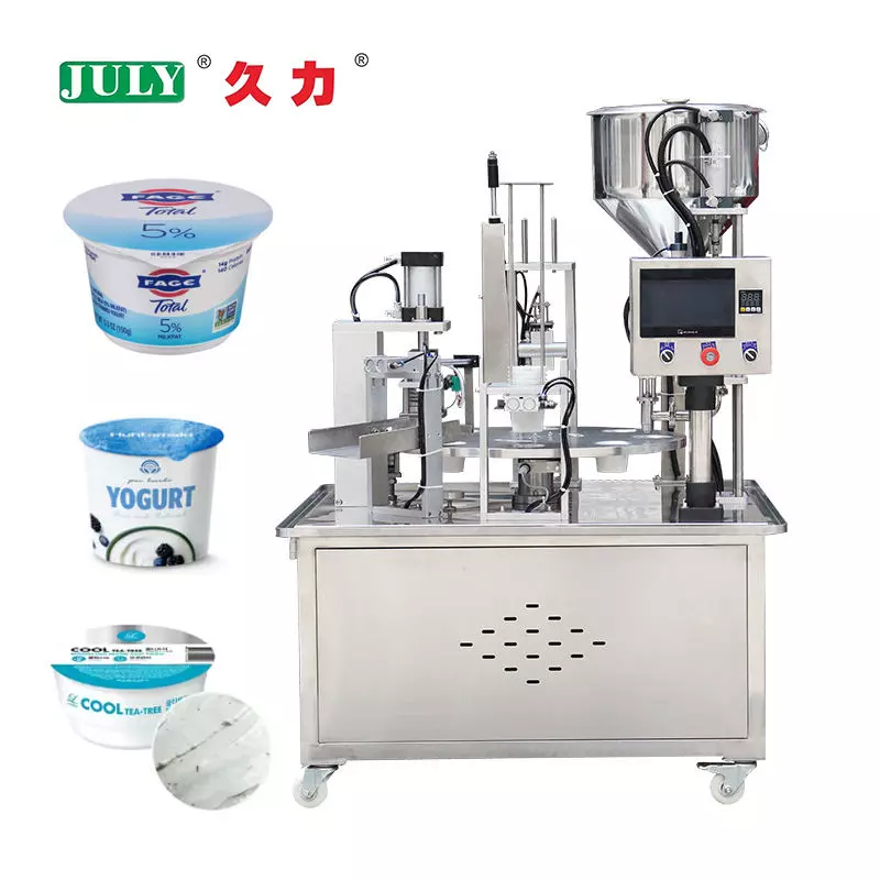 Automatic Rotary Cup Filling and Sealing Machine | High Precision Sealer for Liquid & Paste Packaging