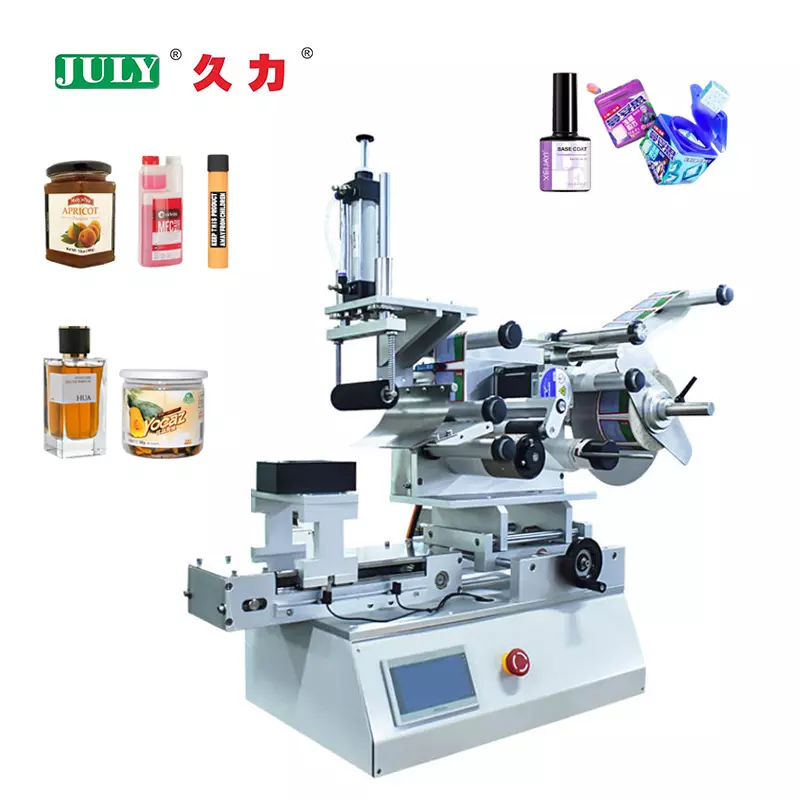 Desktop Flat Surface Labeling Machine | High Precision Semi-Automatic Sticker Label Applicator for Jars, Bottles & Pouches
