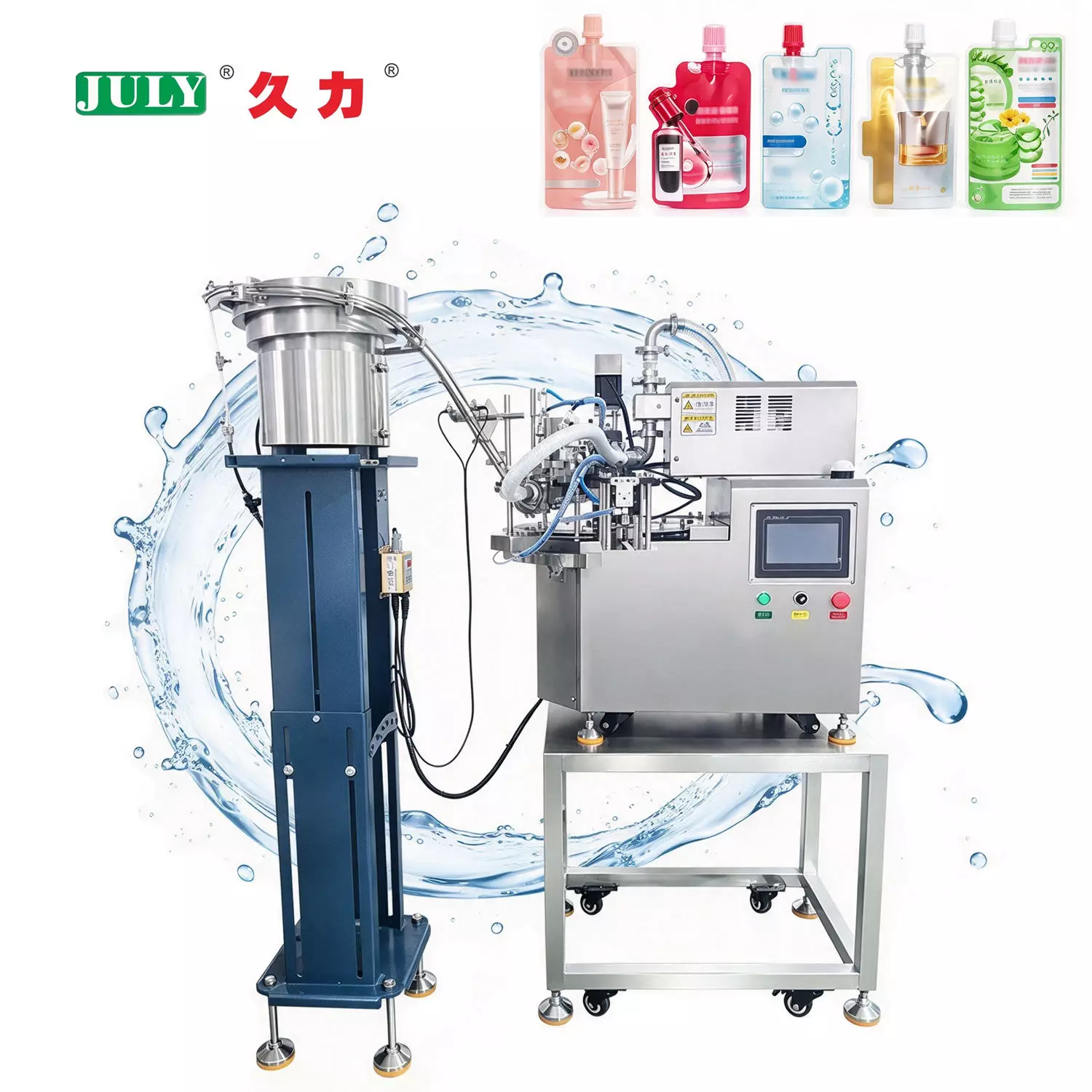 Automatic Spout Pouch Filling & Capping Machine | For Shampoo, Detergent, Juice & Sauce